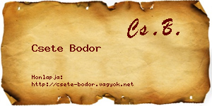 Csete Bodor névjegykártya